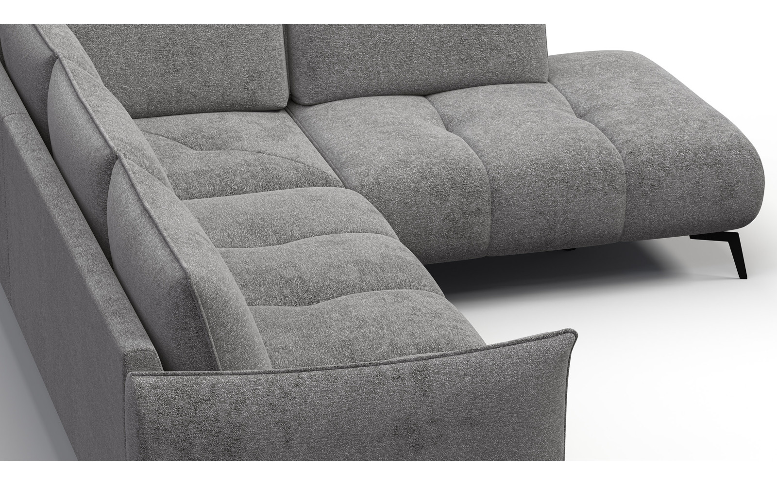 Canapé d’angle 5 places droit AERA, gris chaud