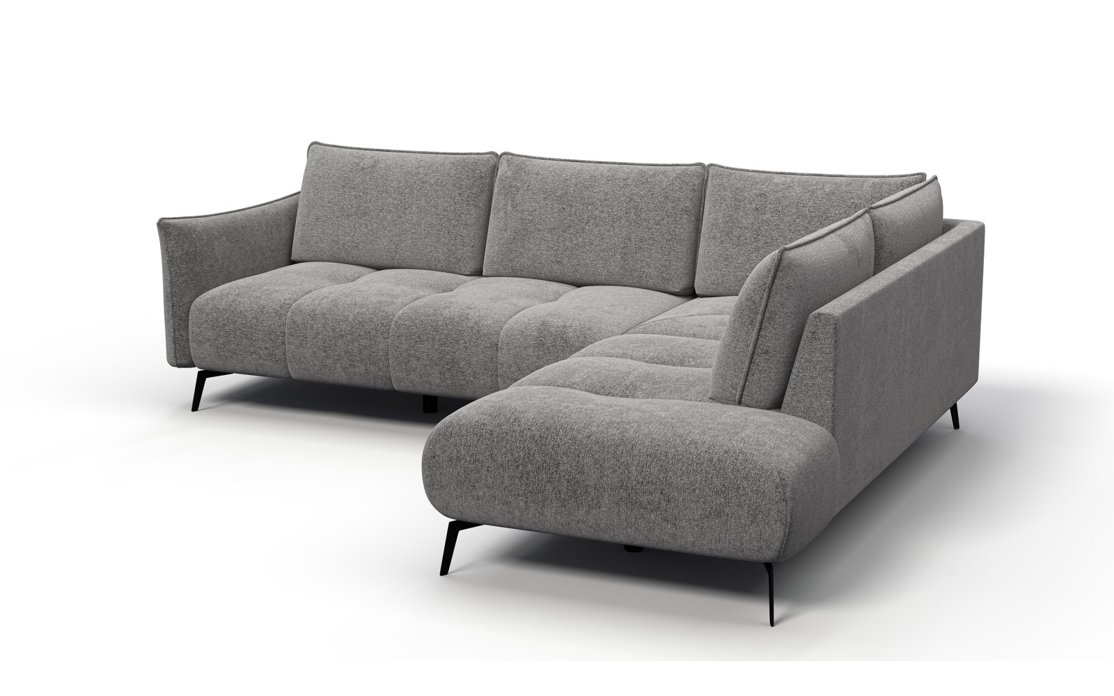 Canapé d’angle 5 places droit AERA, gris chaud