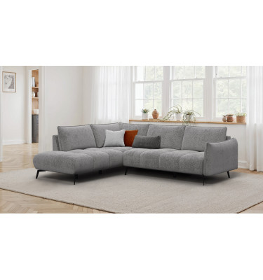 Canapé d’angle 5 places gauche AERA, gris chaud