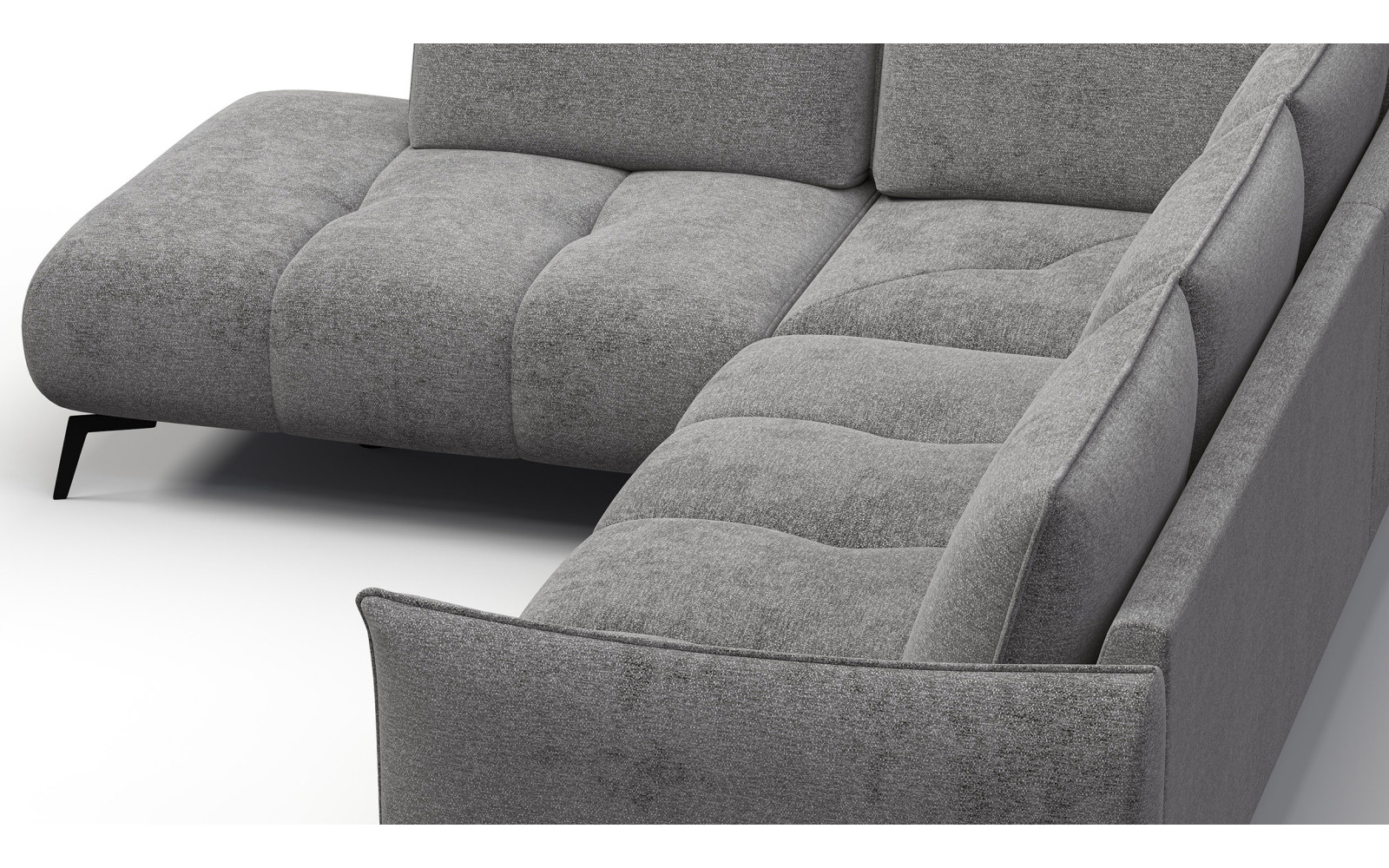 Canapé d’angle 5 places gauche AERA, gris chaud