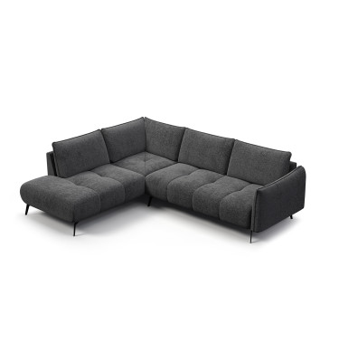 Canapé d’angle 5 places gauche AERA, gris foncé