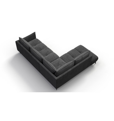 Canapé d’angle 5 places gauche AERA, gris foncé