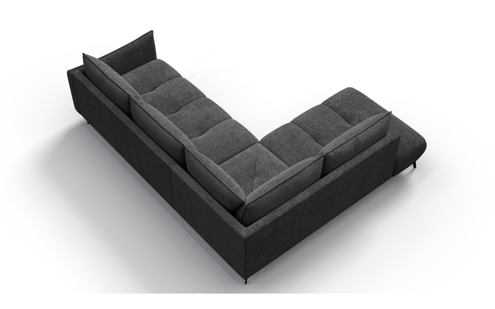 Canapé d’angle 5 places gauche AERA, gris foncé