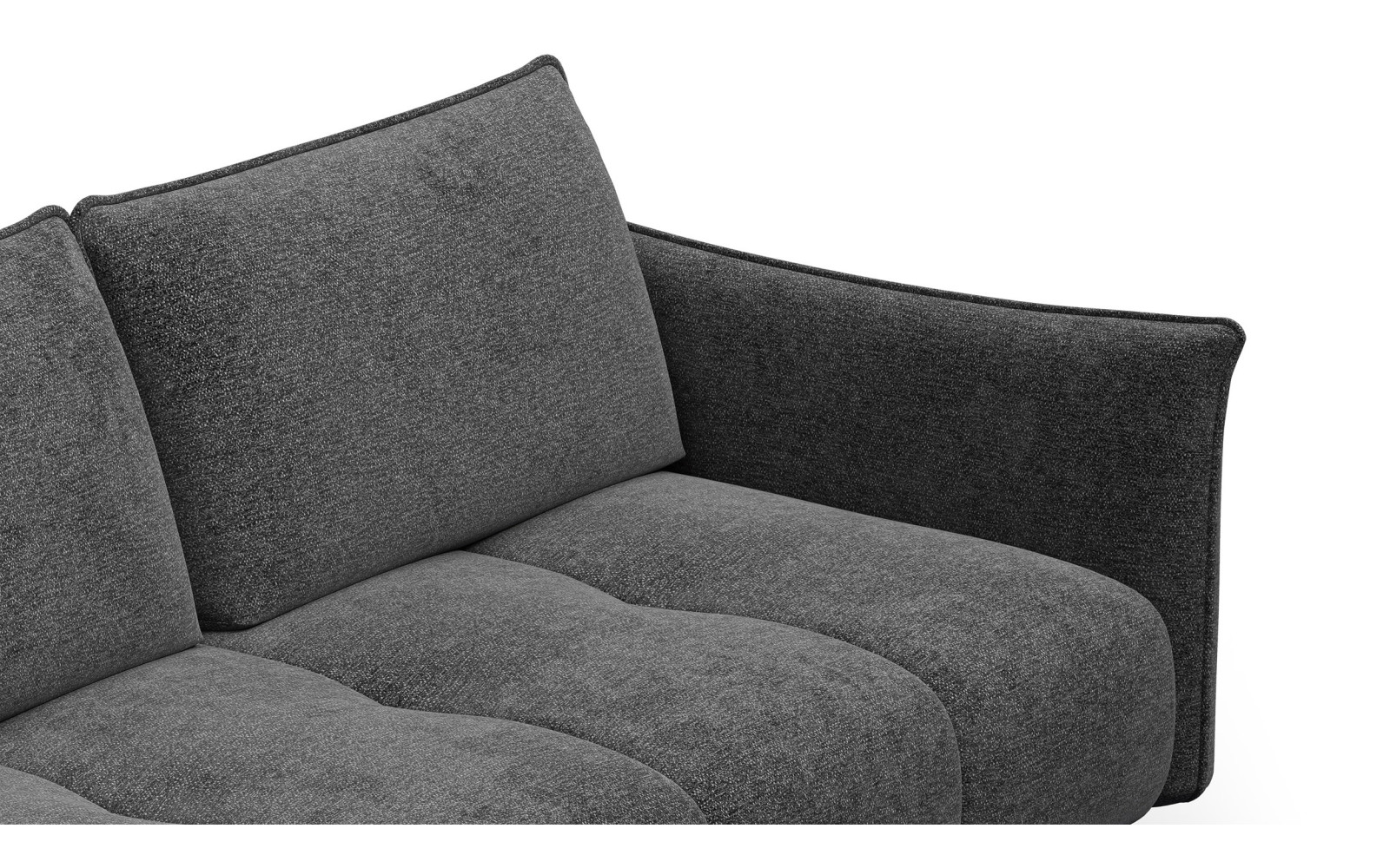 Canapé d’angle 5 places gauche AERA, gris foncé