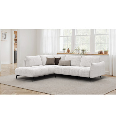 Canapé d’angle 5 places gauche AERA, ecru