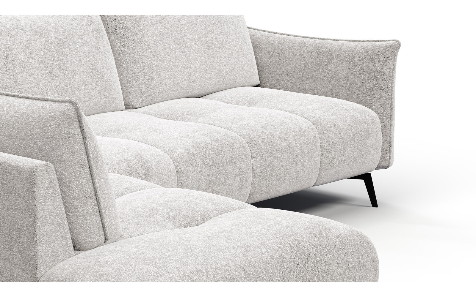 Canapé d’angle 5 places gauche AERA, ecru