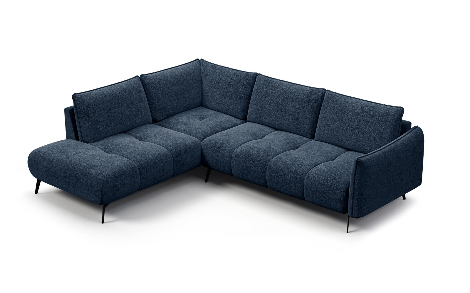 Canapé d’angle 5 places gauche AERA, bleu marine