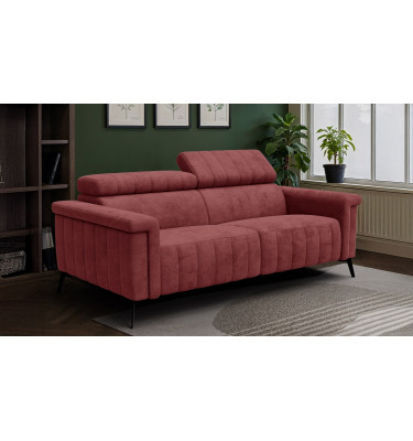 Canapé 3 places NORDEL, tissu bordeaux