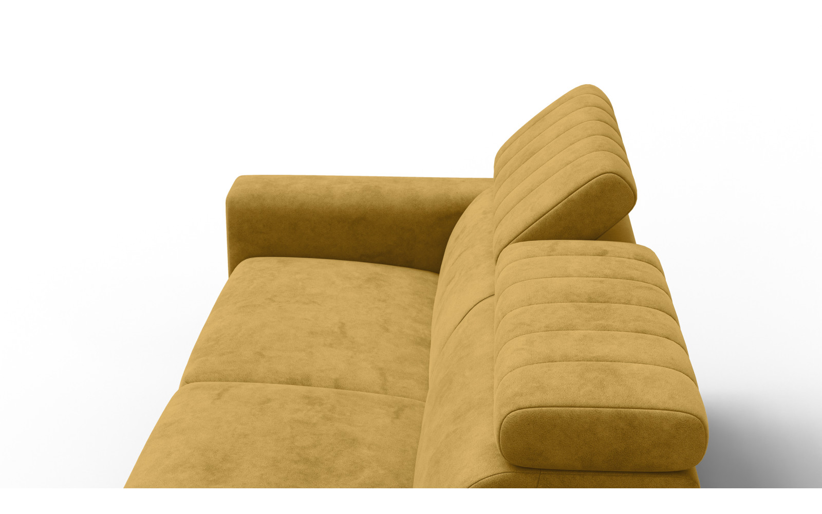 Canapé 3 places NORDEL, tissu moutarde