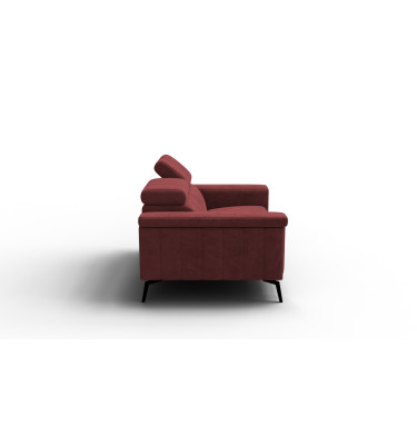 Canapé 2 places NORDEL, tissu bordeaux