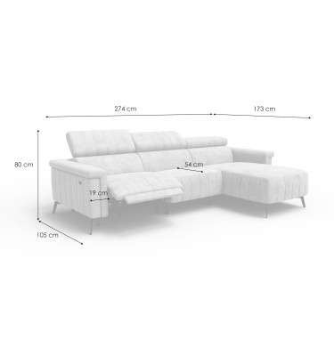 Canapé d'angle 4 places NORDEL, tissu beige foncé