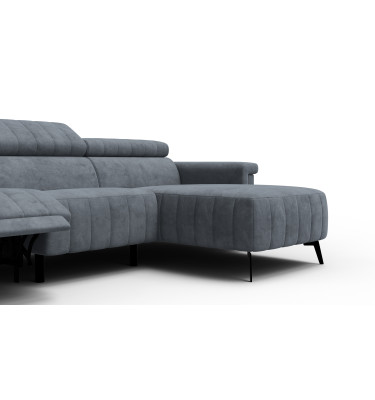 Canapé d'angle 4 places NORDEL, tissu gris foncé