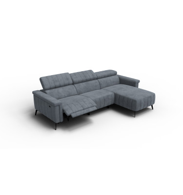 Canapé d'angle 4 places NORDEL, tissu gris foncé