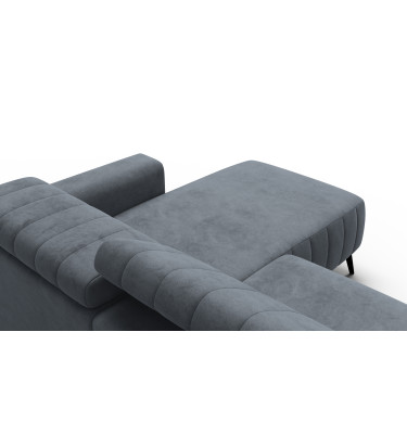 Canapé d'angle 4 places NORDEL, tissu gris foncé