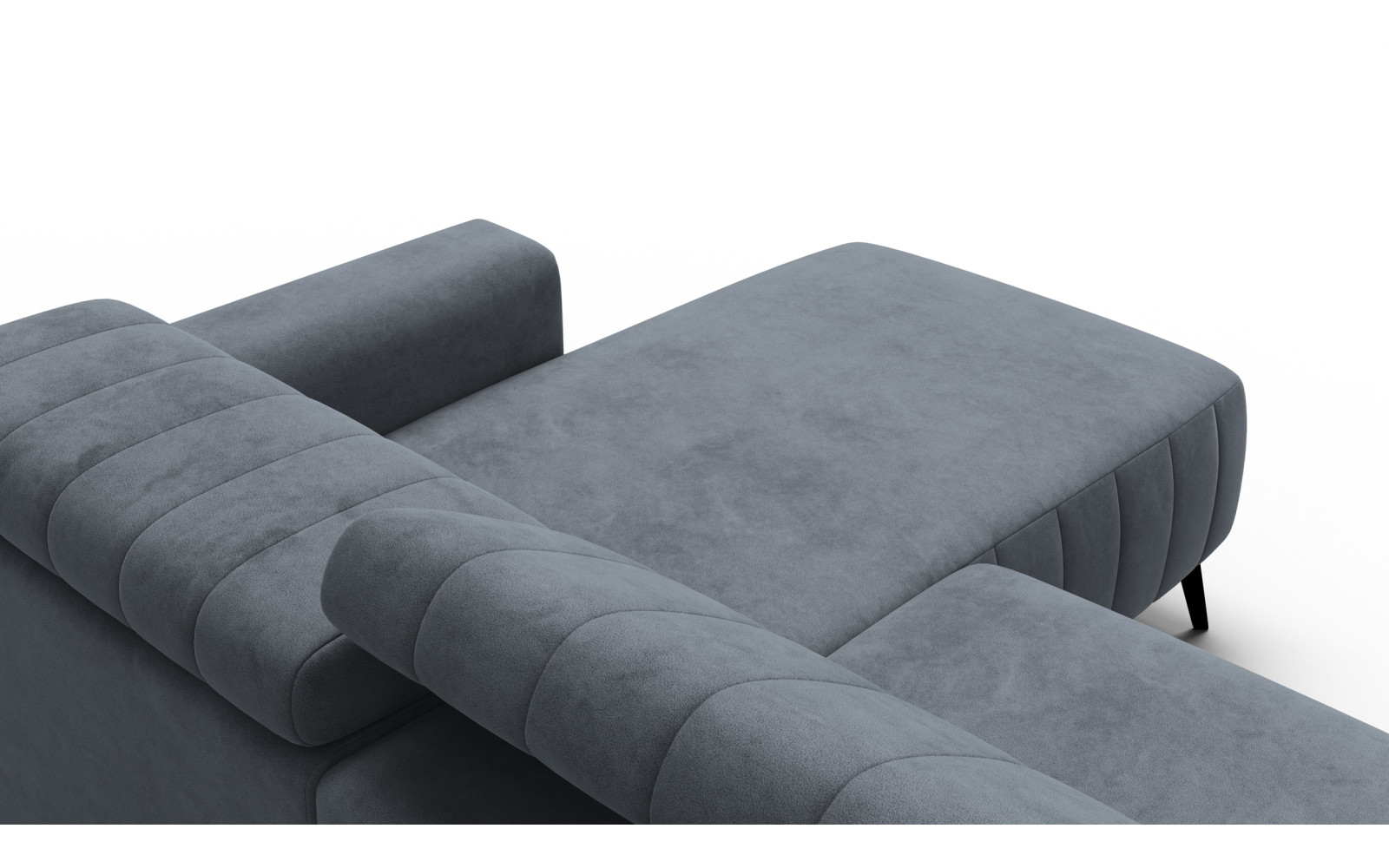 Canapé d'angle 4 places NORDEL, tissu gris foncé