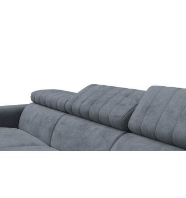 Canapé d'angle 4 places NORDEL, tissu gris foncé