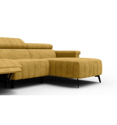 Canapé d'angle 4 places NORDEL, tissu moutarde