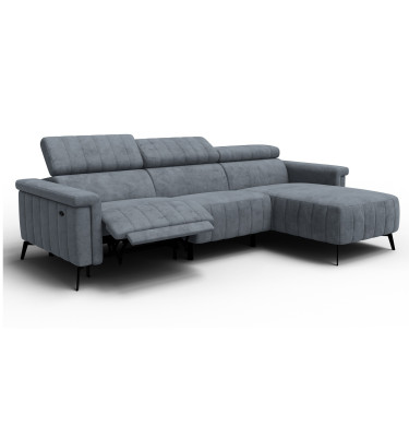 Canapé d'angle 4 places NORDEL, tissu gris foncé