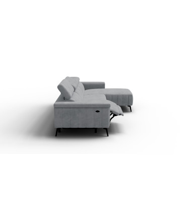 Canapé d'angle 4 places NORDEL, tissu gris