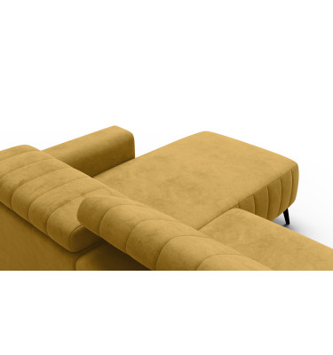 Canapé d'angle 4 places NORDEL, tissu moutarde