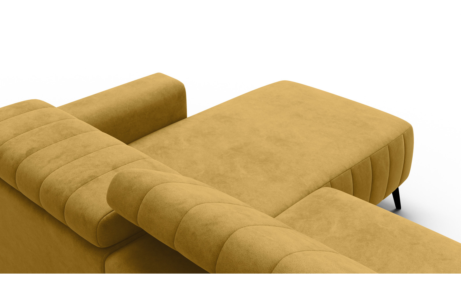 Canapé d'angle 4 places NORDEL, tissu moutarde