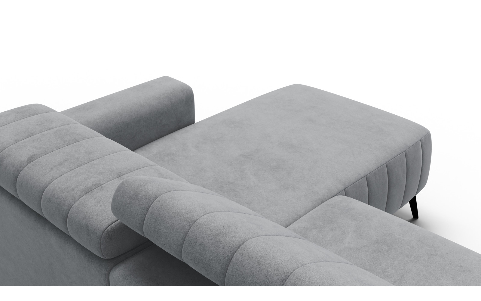 Canapé d'angle 4 places NORDEL, tissu gris