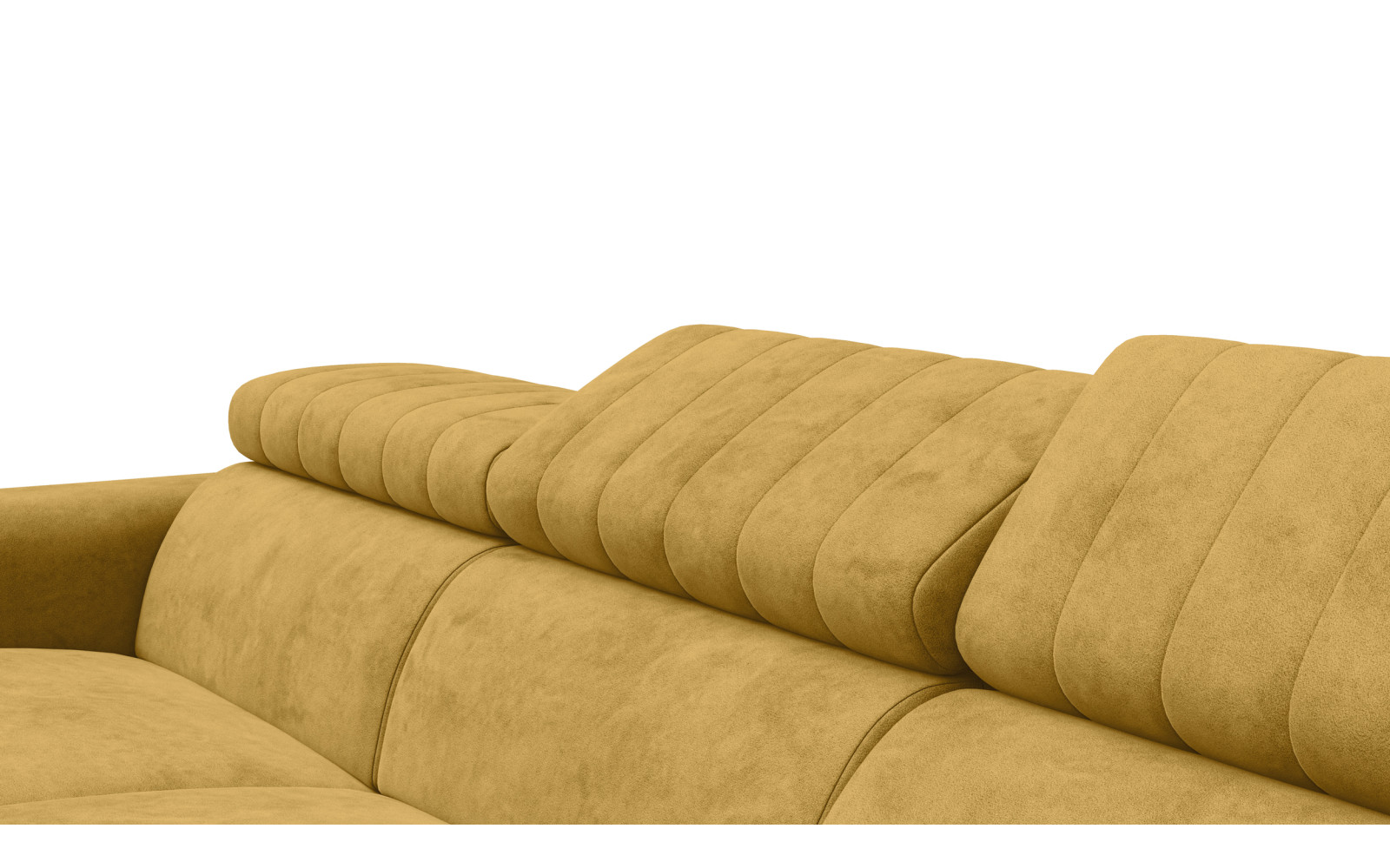 Canapé d'angle 4 places NORDEL, tissu moutarde