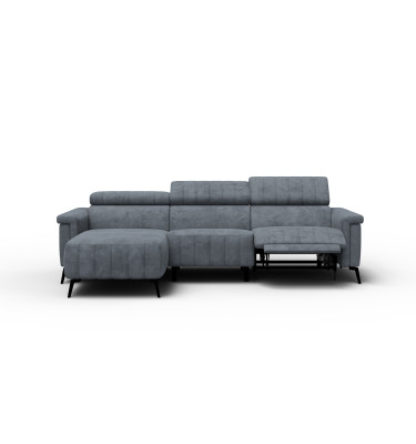 Canapé d'angle 4 places NORDEL, tissu gris foncé