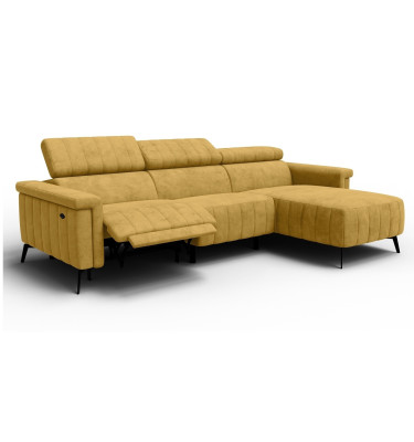 Canapé d'angle 4 places NORDEL, tissu moutarde