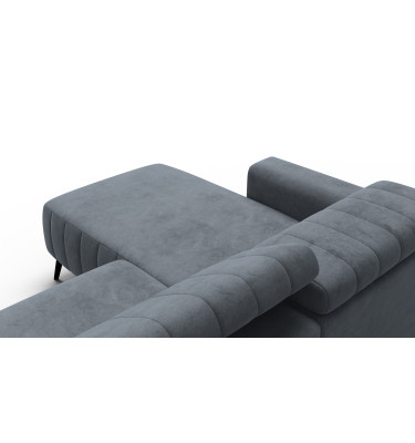 Canapé d'angle 4 places NORDEL, tissu gris foncé