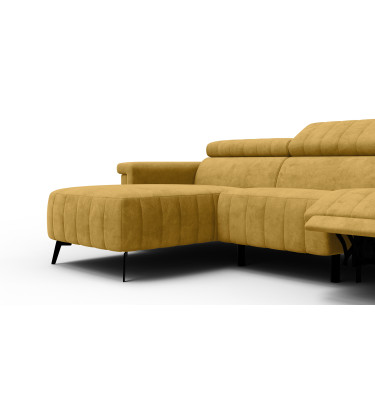 Canapé d'angle 4 places NORDEL, tissu moutarde