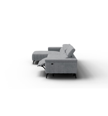 Canapé d'angle 4 places NORDEL, tissu gris