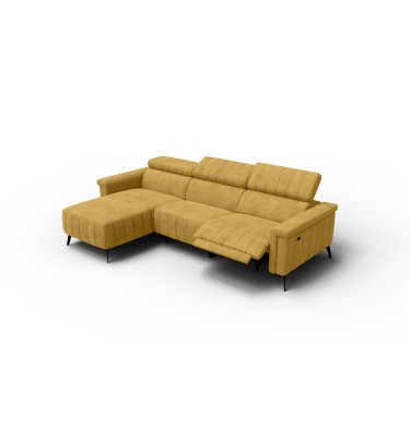 Canapé d'angle 4 places NORDEL, tissu moutarde