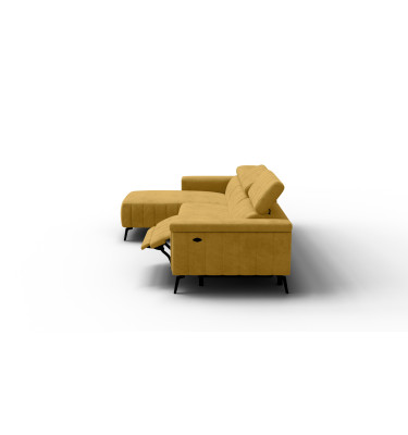 Canapé d'angle 4 places NORDEL, tissu moutarde