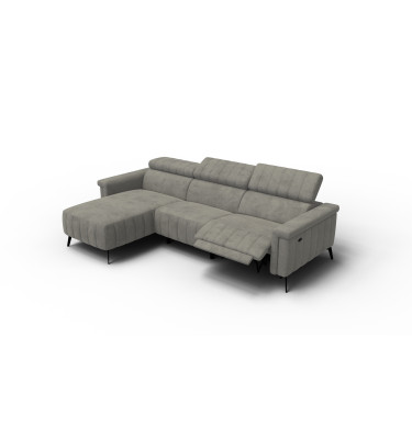 Canapé d'angle 4 places NORDEL, tissu taupe