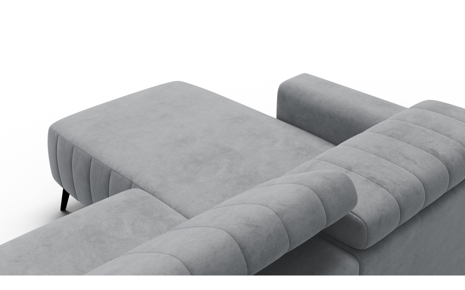 Canapé d'angle 4 places NORDEL, tissu gris