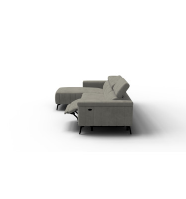Canapé d'angle 4 places NORDEL, tissu taupe