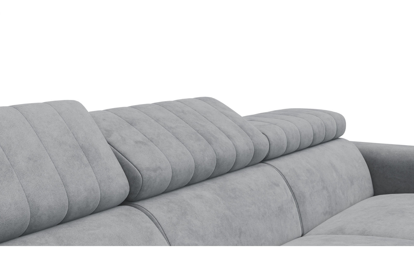 Canapé d'angle 4 places NORDEL, tissu gris