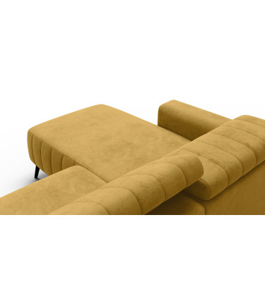 Canapé d'angle 4 places NORDEL, tissu moutarde