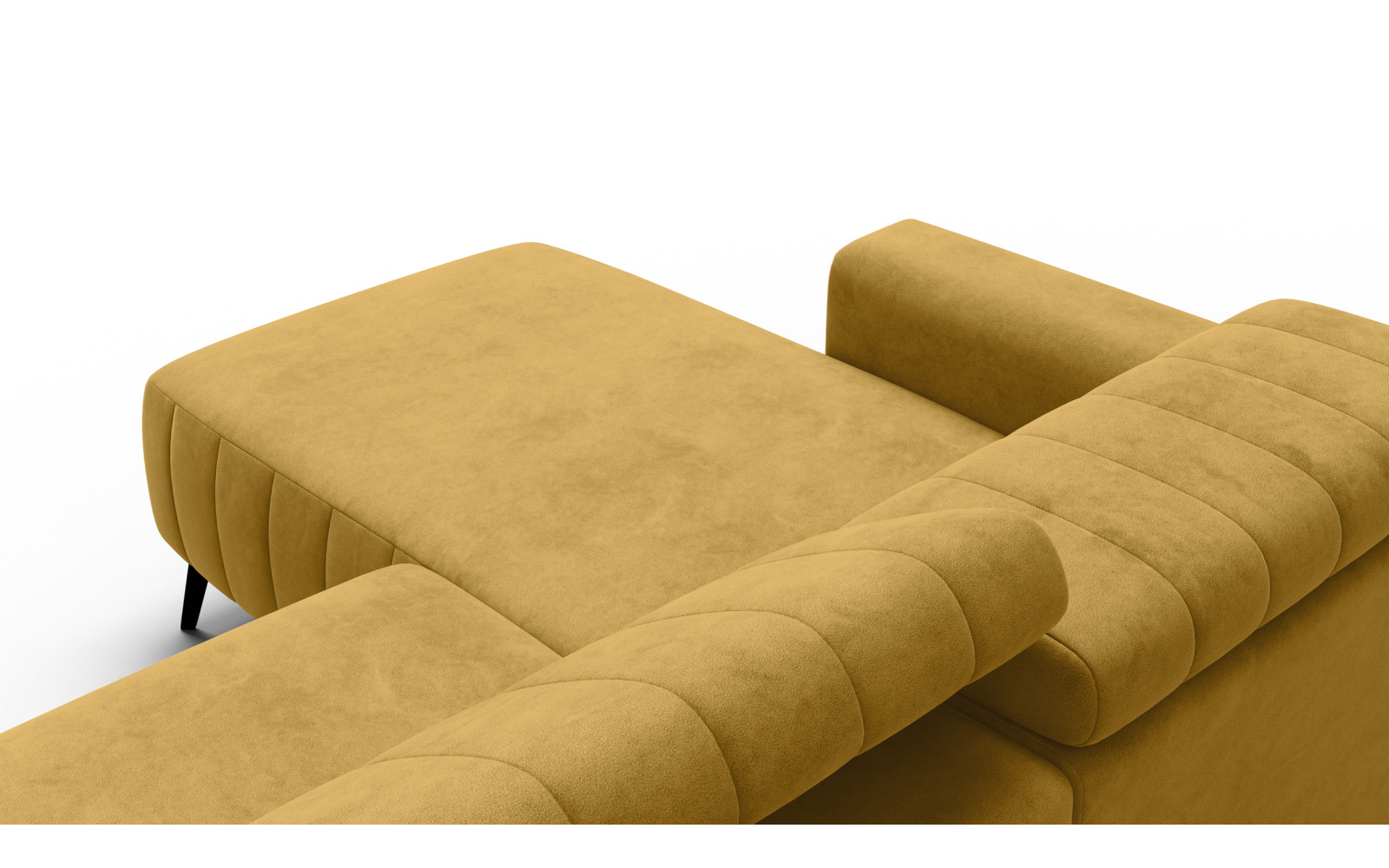 Canapé d'angle 4 places NORDEL, tissu moutarde