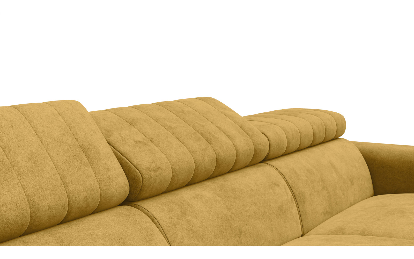 Canapé d'angle 4 places NORDEL, tissu moutarde