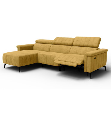 Canapé d'angle 4 places NORDEL, tissu moutarde