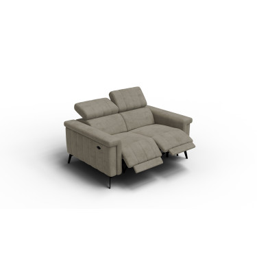 Canapé relax 2 places NORDEL, tissu beige foncé