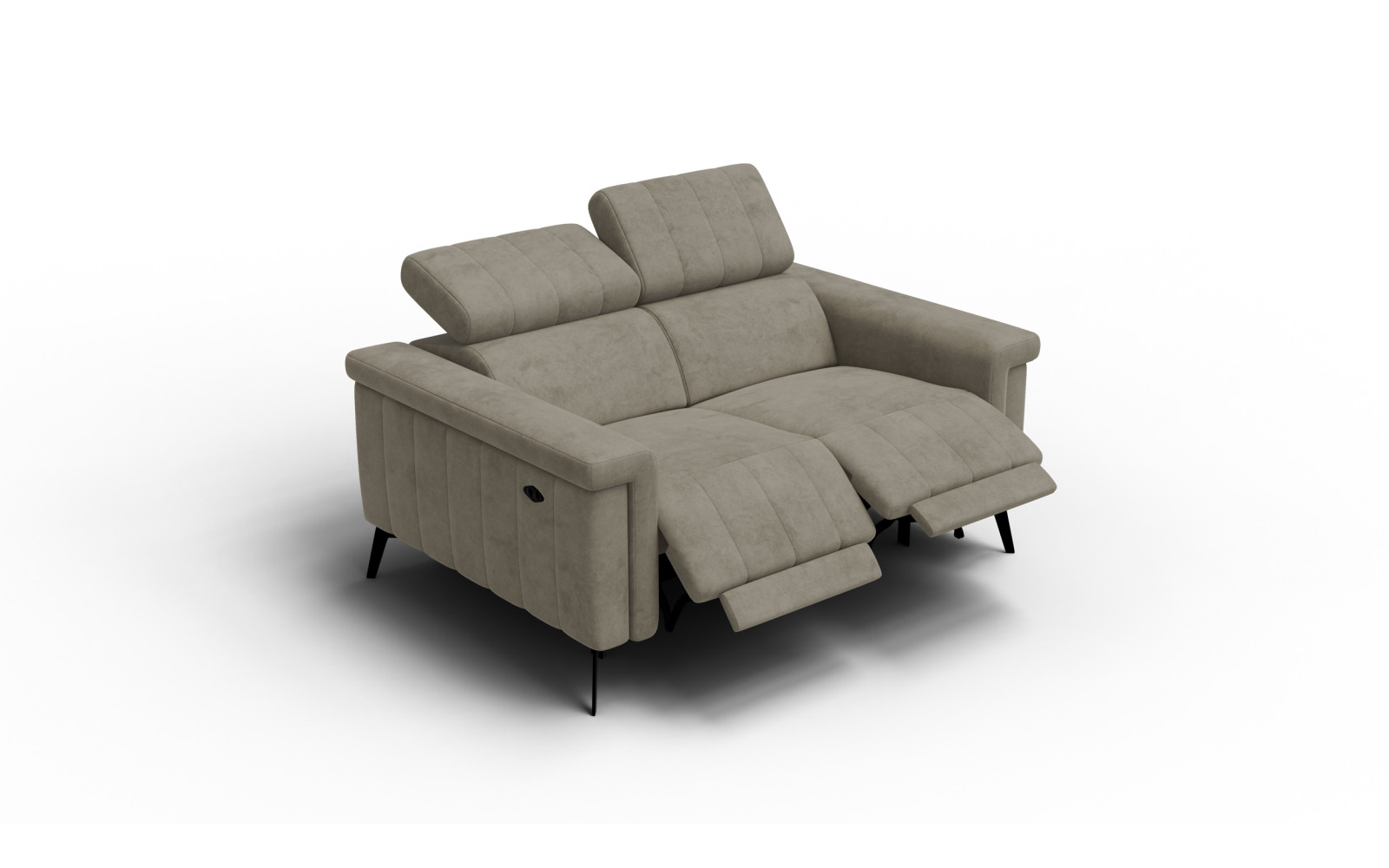 Canapé relax 2 places NORDEL, tissu beige foncé
