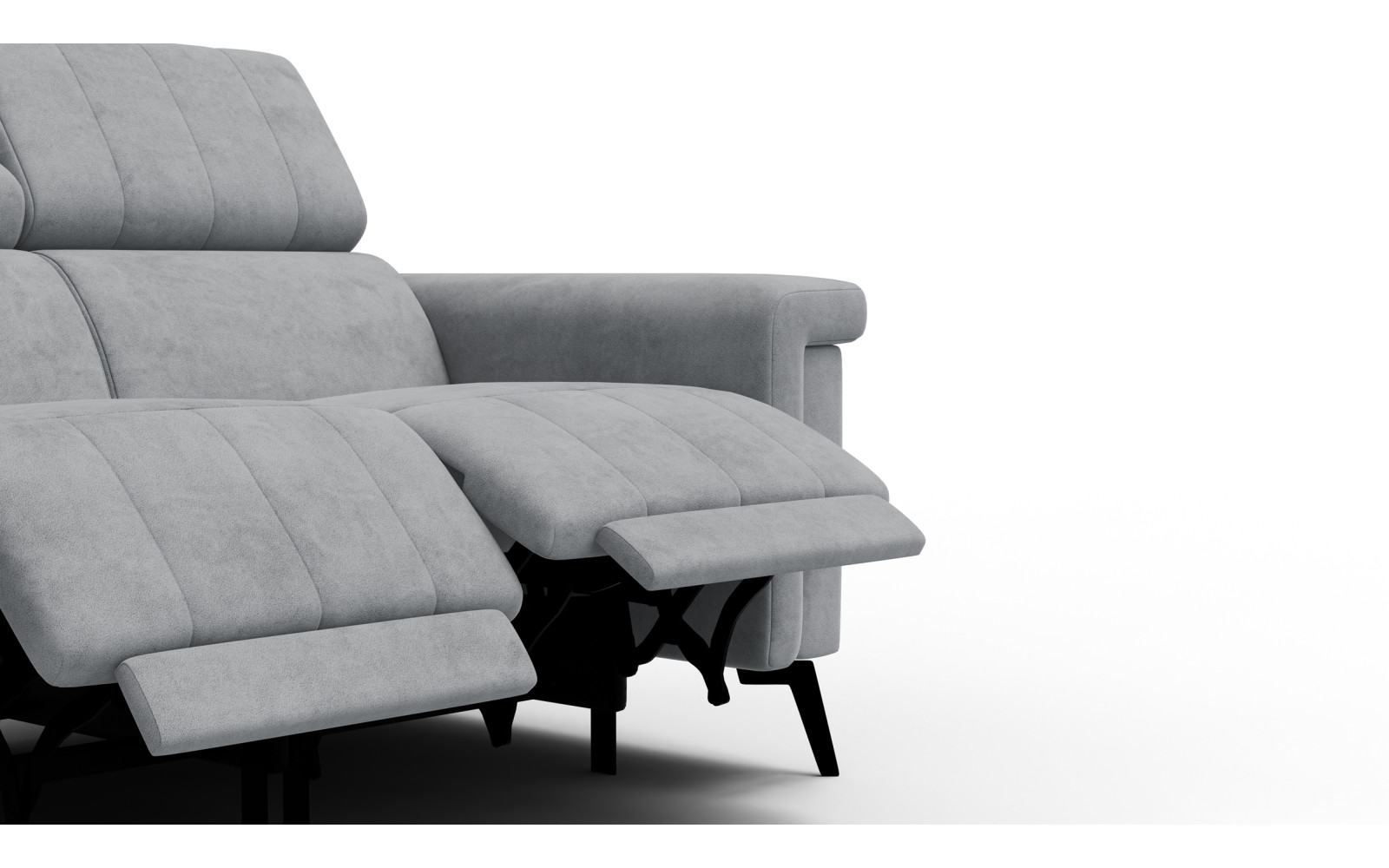 Canapé relax 2 places NORDEL, tissu gris