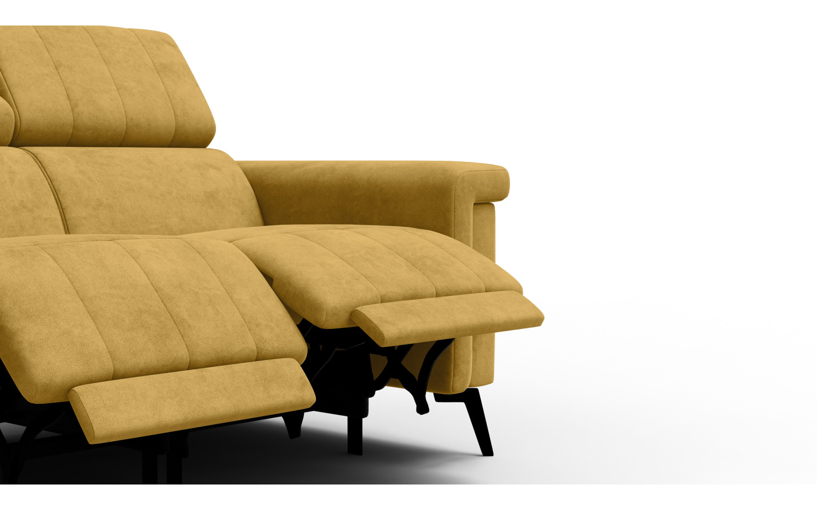 Canapé relax 2 places NORDEL, tissu moutarde