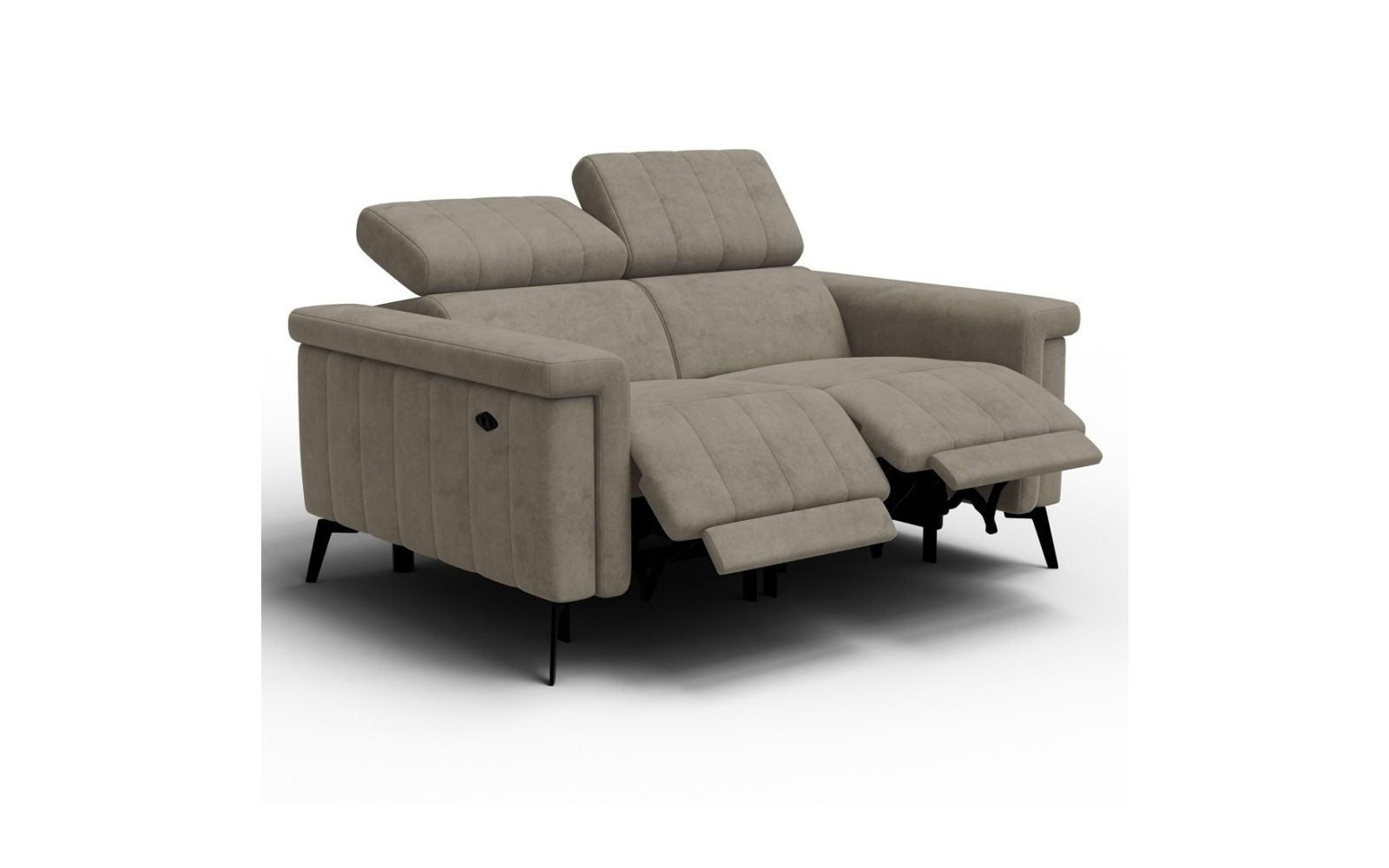 Canapé relax 2 places NORDEL, tissu beige foncé