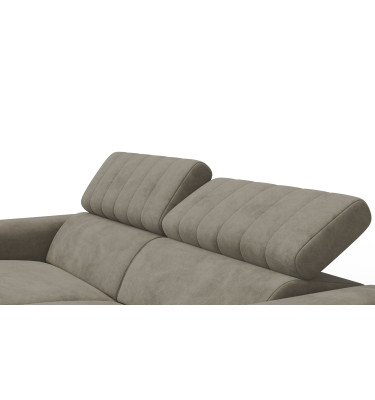 Canapé relax 3 places NORDEL, tissu beige foncé