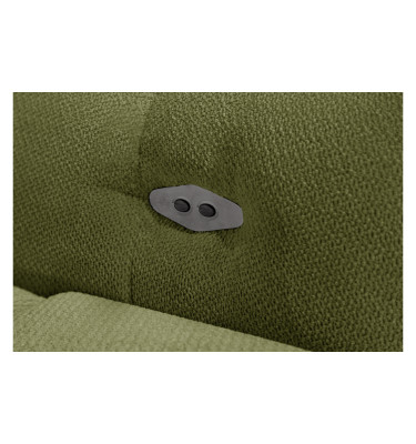 KIMI 3-Sitzer Ecksofa links, ausziehbarer Sitz, verstellbare Kopfstützen, olivgrün