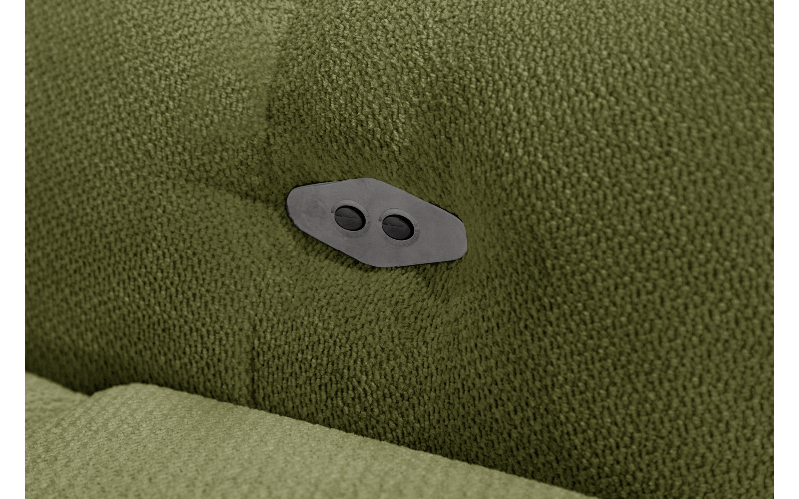 KIMI 3-Sitzer Ecksofa links, ausziehbarer Sitz, verstellbare Kopfstützen, olivgrün